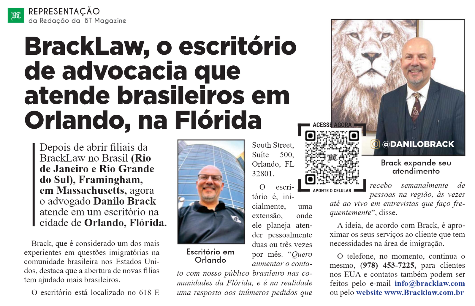 Matéria publicada na revista BT Magazine